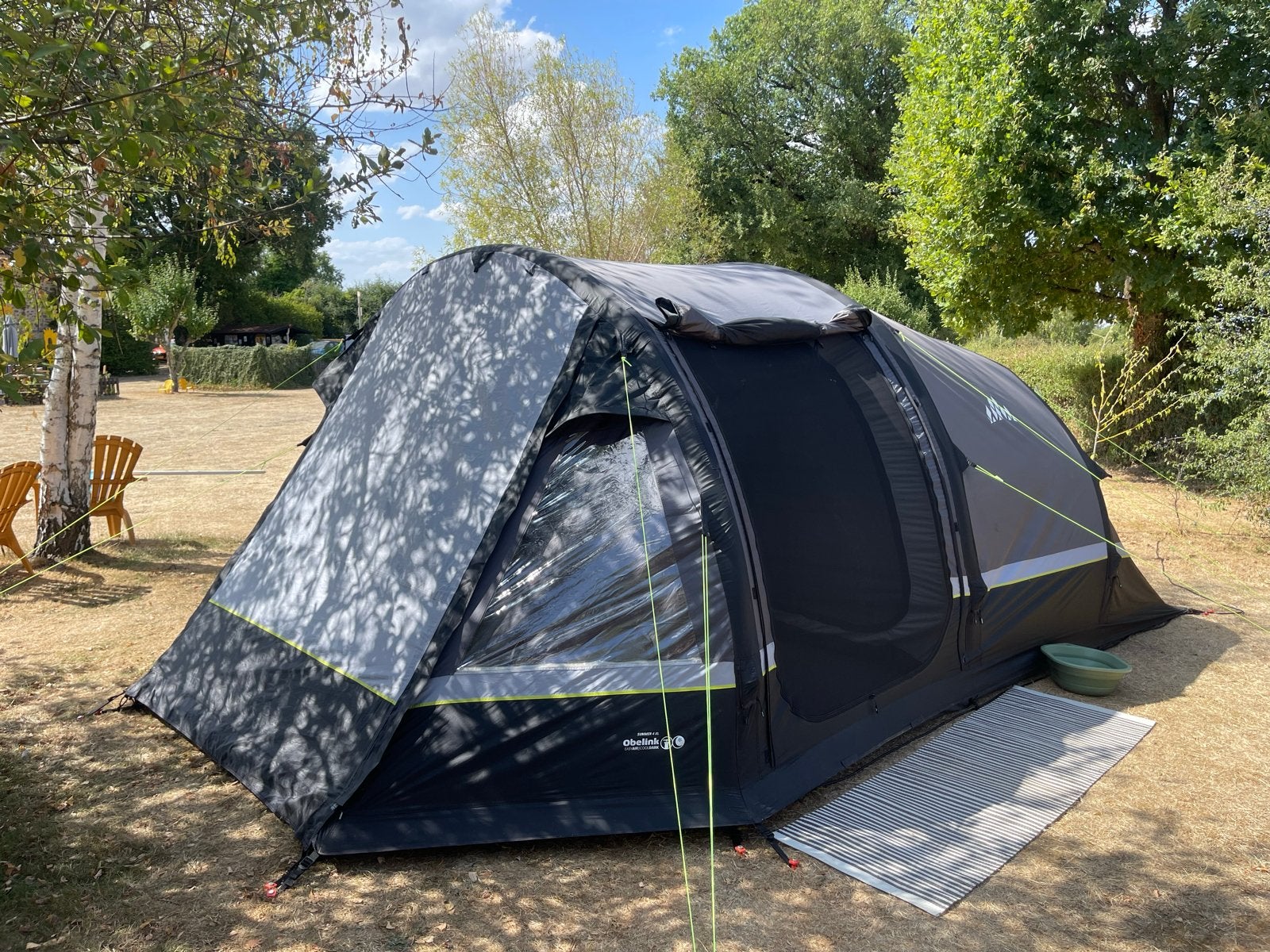 Obelink Summer 4 XL Easy Air CoolDark tunneltent opblaasbaar, Ophalen, Zo goed als nieuw, Tot en met 4