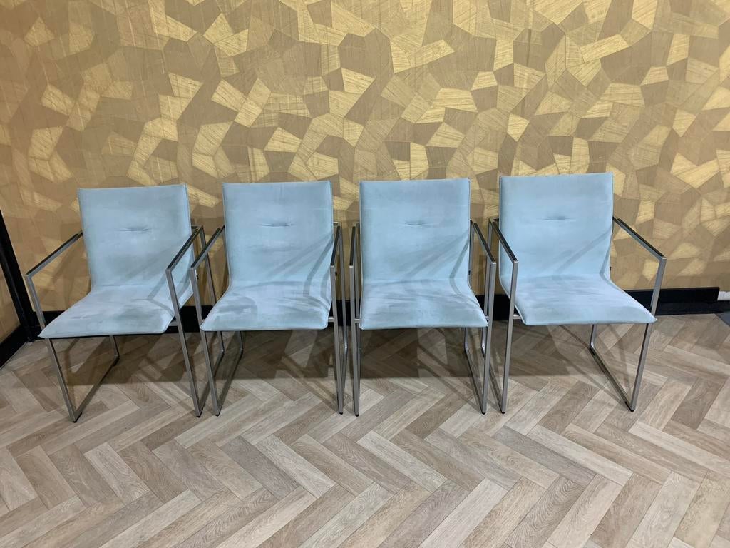 4x arco frame stoelen, Huis en Inrichting, Stoffering | Vloerbedekking, Zo goed als nieuw, Laminaat, Grijs, 75 m² of meer, Ophalen of Verzenden