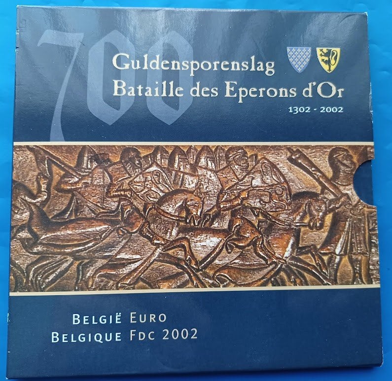 Belgie Jaarset Euromunten 2002 - Guldensporenslag, Postzegels en Munten, Munten | Europa | Euromunten, Ophalen of Verzenden, België