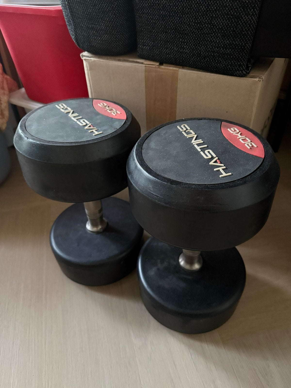Hastings Dumbbells 2x 30KG, Ophalen, Gebruikt, Armen, Dumbbell