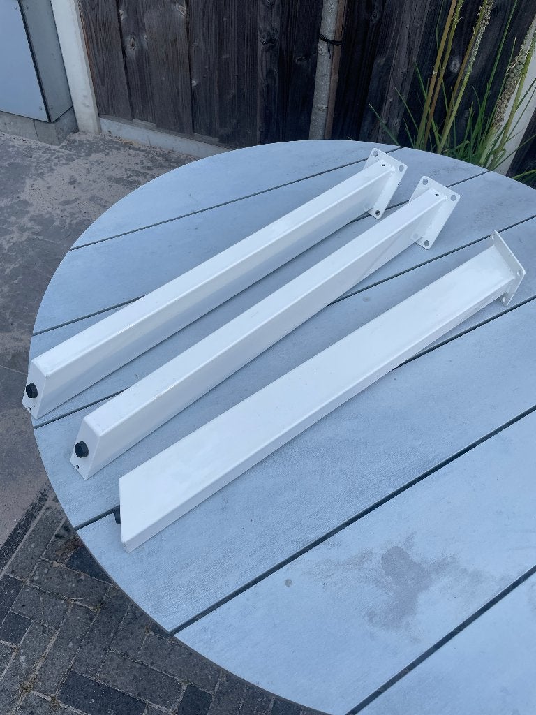 Set van 3 witte metalen tafelpoten, Tafelpoot, Minder dan 50 cm, Gebruikt, 50 tot 100 cm