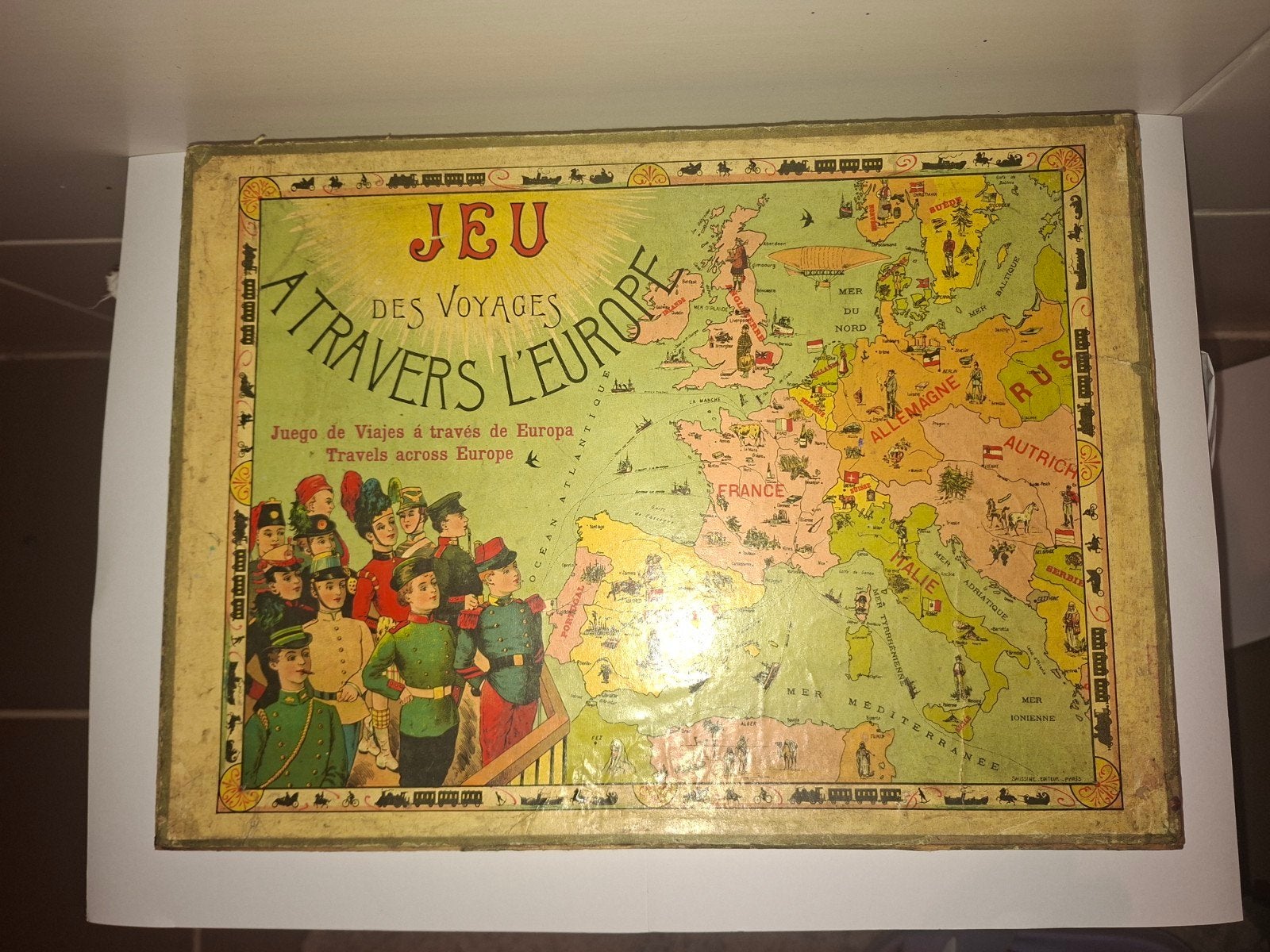 Heel oud bordspel antiek spelletje bordspelen, Ophalen of Verzenden