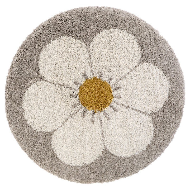 Kindervloerkleed Bohemian Bloem Daisy Rond Wit Nattiot, Wit, Nattiot, Rond, Nieuw