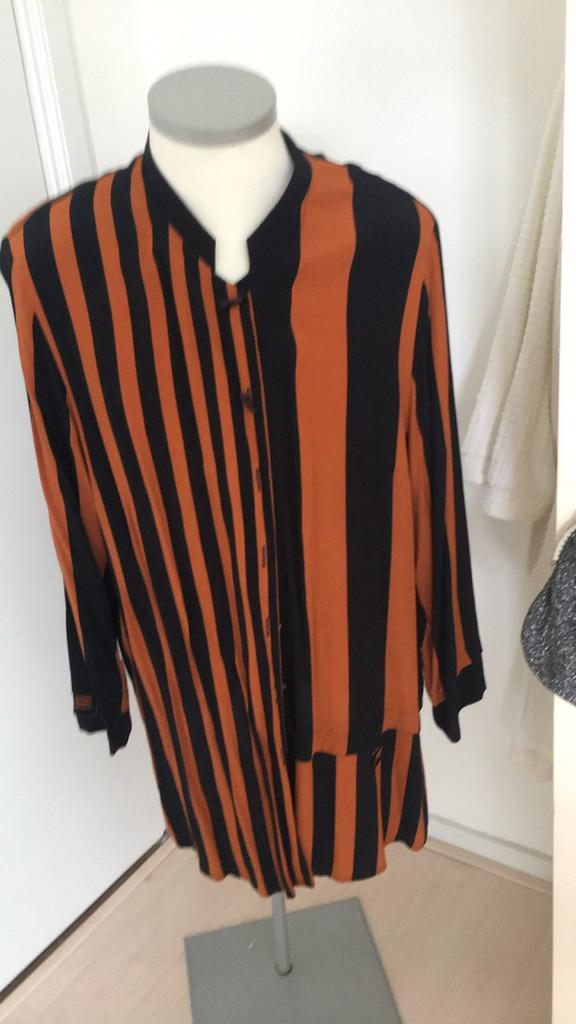 Chalou blouse zwart/oranje gestreept, Ophalen of Verzenden, Gedragen, Maat 46/48 (XL) of groter, Zwart