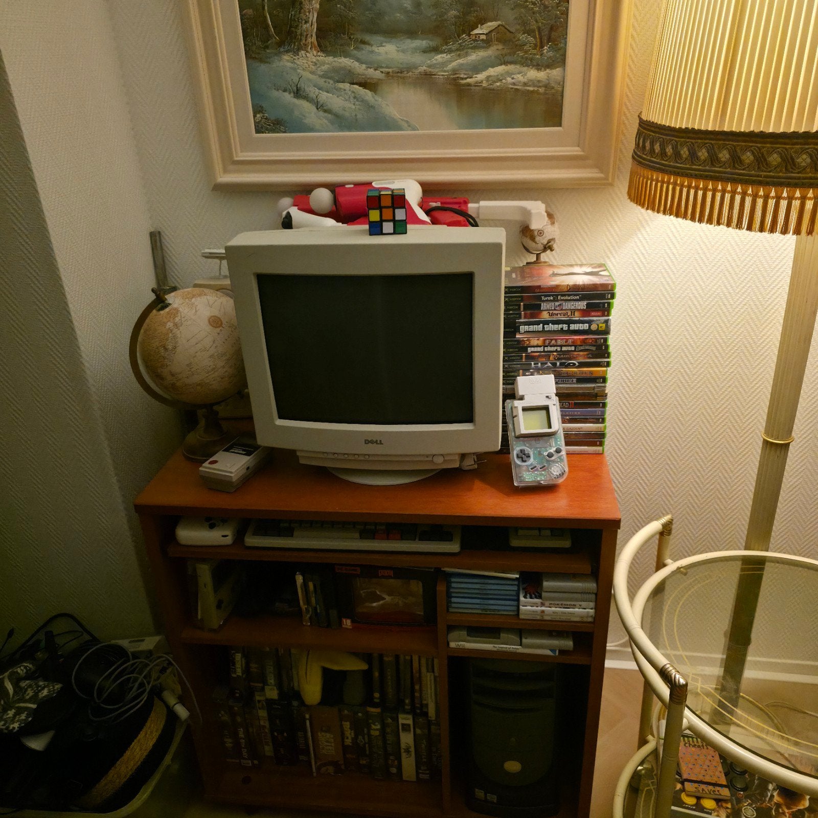 Retro PC Gaming Bureau voor Windows XP/95 Setup, Huis en Inrichting, Bureaus, Ophalen, Opbergruimte, Gebruikt, Computerbureau