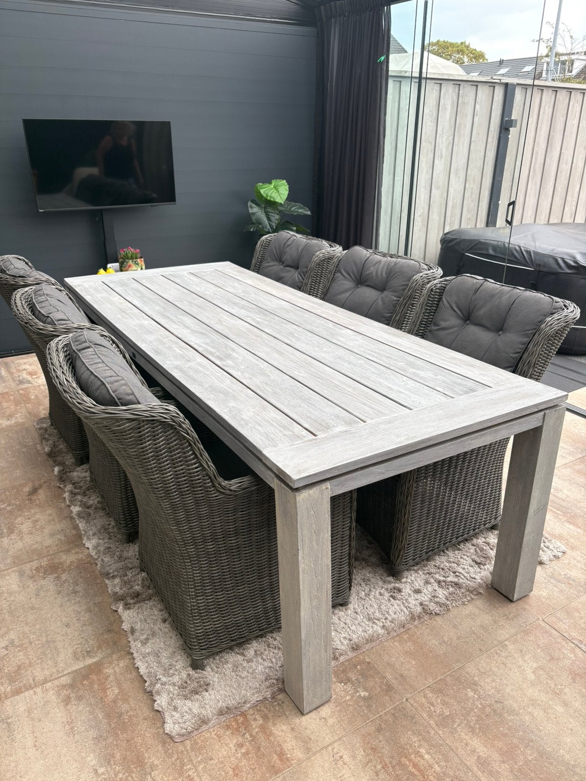 Tuinset Lounge set 6 personen, Ophalen, Zo goed als nieuw, Teakhout