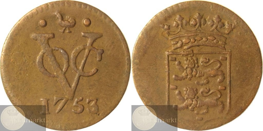 V.O.C. - West-Friesland - Duit 1753 - Hoorn, Ophalen of Verzenden, Vóór koninkrijk, Overige waardes, Losse munt