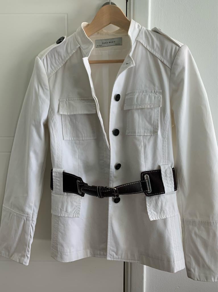 Zara witte blazer jasje getaileerd met een afneembare riem L, Maat 42/44 (L), Nieuw, Ophalen of Verzenden, Jasje