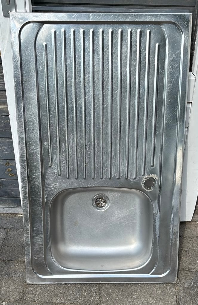 RVS spoelbak met afdruiprek, Ophalen, Zilver, Metaal, Overige merken