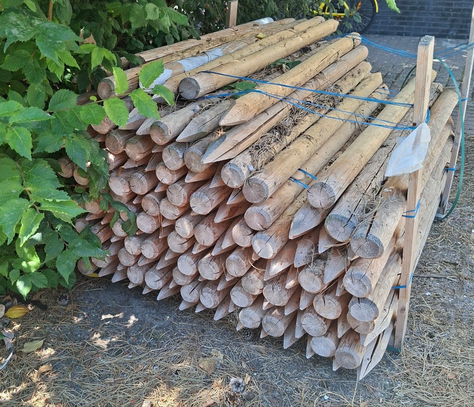 Ronde palen 160 cm lang, ø 8 cm, Tuin en Terras, Palen, Balken en Planken, Ophalen, Nieuw, Minder dan 180 cm, Palen