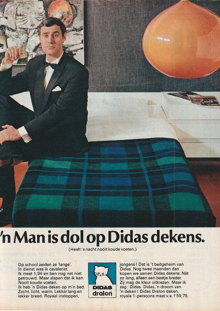 retro reclame 1966 Didas dekens Helmond lange man, Verzamelen, Verzenden, Overige typen