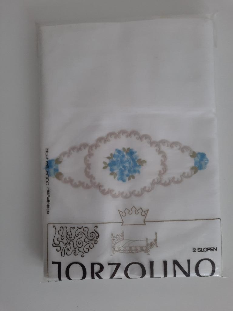twee JORZOLINO slopen nieuw, Ophalen of Verzenden, Wit, Hoeslaken of Sloop, Nieuw