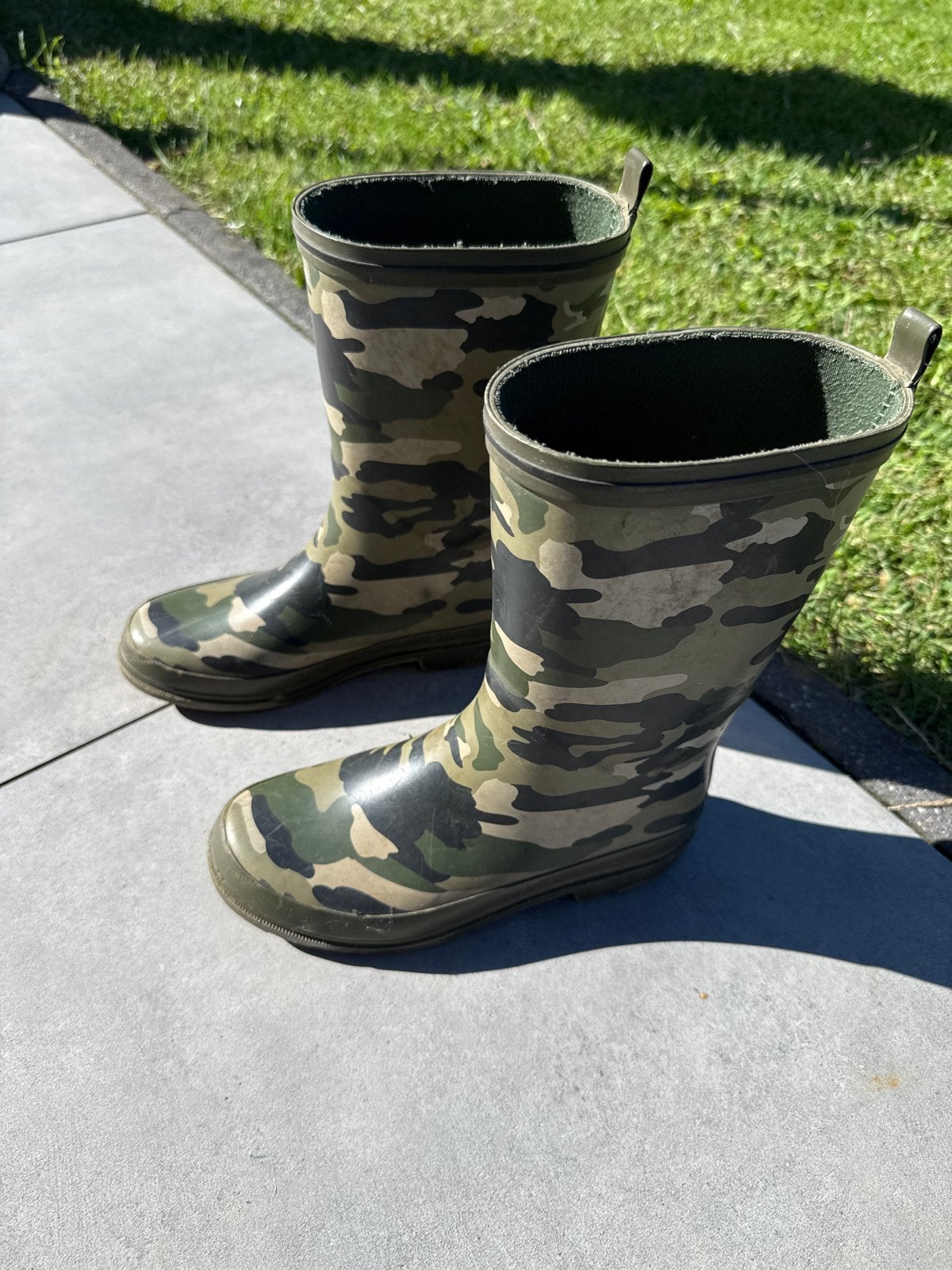 Stoere camouflage laarzen - Maat 34, Ophalen, Gebruikt, Jongen of Meisje, Laarzen