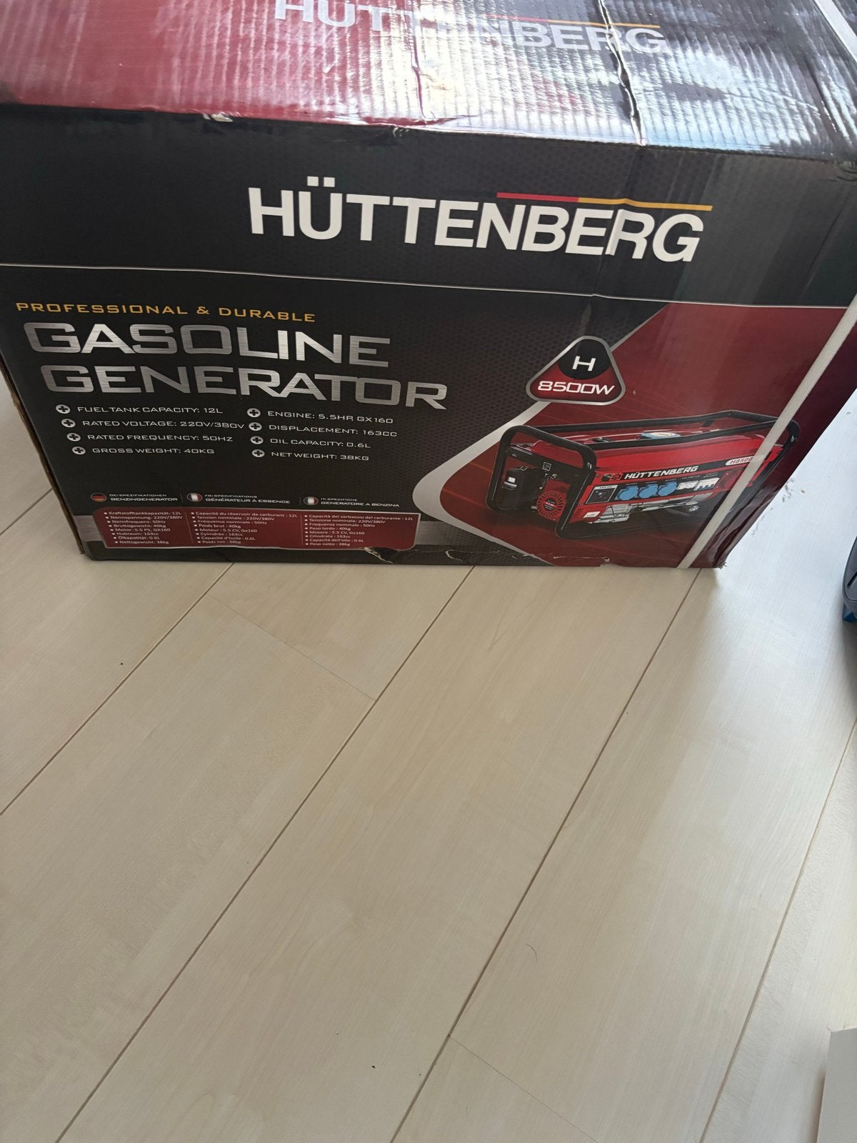 Hüttenberg 8500W Benzine Generator - Nieuw in Doos, Ophalen, Nieuw, 30 kVA of meer, Benzine