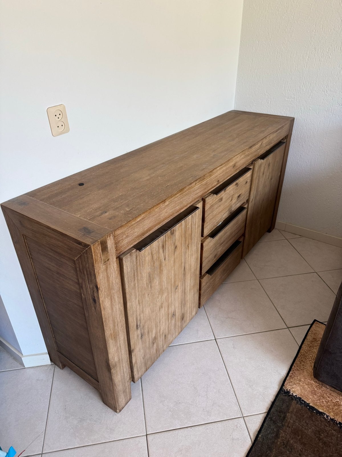 Houten dressoir met lades en deuren, Ophalen, Gebruikt, 150 tot 200 cm, Met lade(s)