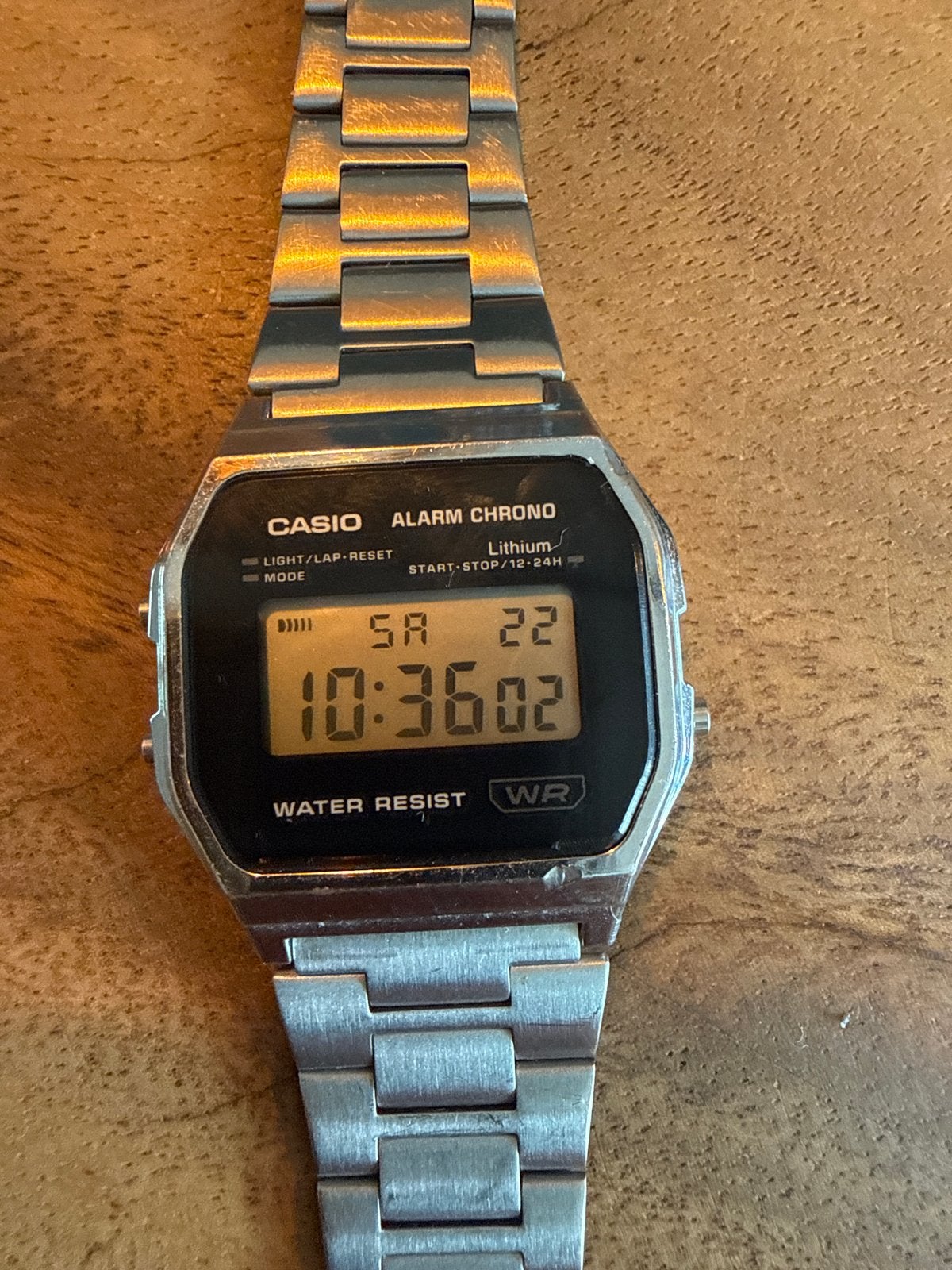 Casio A158W Vintage Digitaal Horloge, Casio, Gebruikt, Staal, Polshorloge