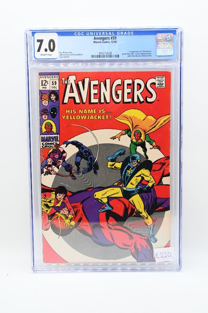 The Avengers #59 CGC 7.0 - Marvel Comics (1968), Boeken, Amerika, Roy Thomas, John Buscema, George Klein, Ophalen of Verzenden