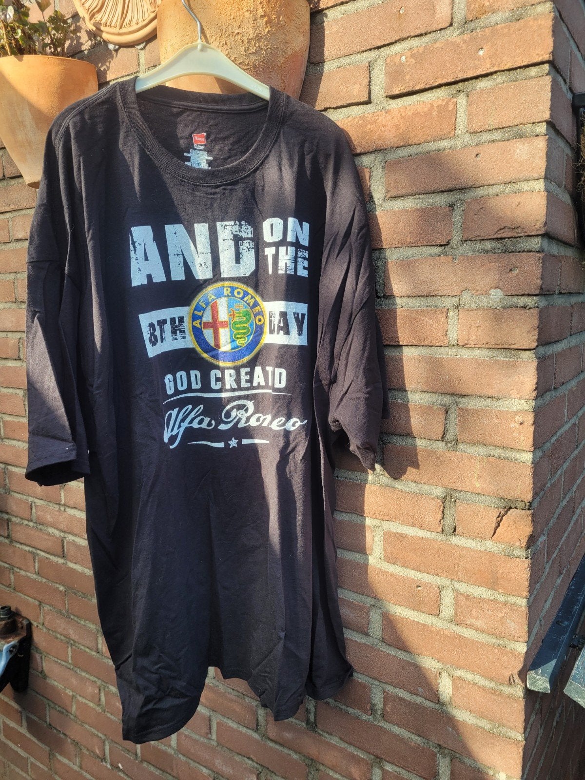 Hanes Alfa Romeo T-shirt Zwart - Maat 3XL, Zwart, Nieuw, Overige maten, Ophalen of Verzenden