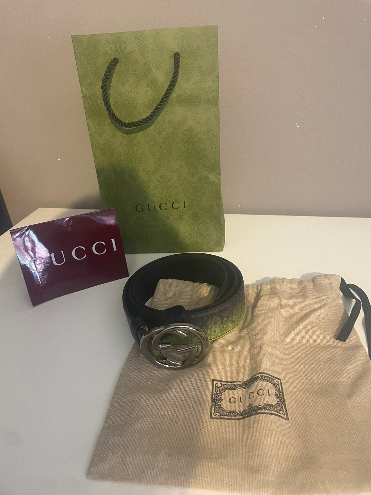 Orginele gucci riem helemaal nieuw., Ophalen, Zo goed als nieuw, Zwart, 105 tot 115 cm