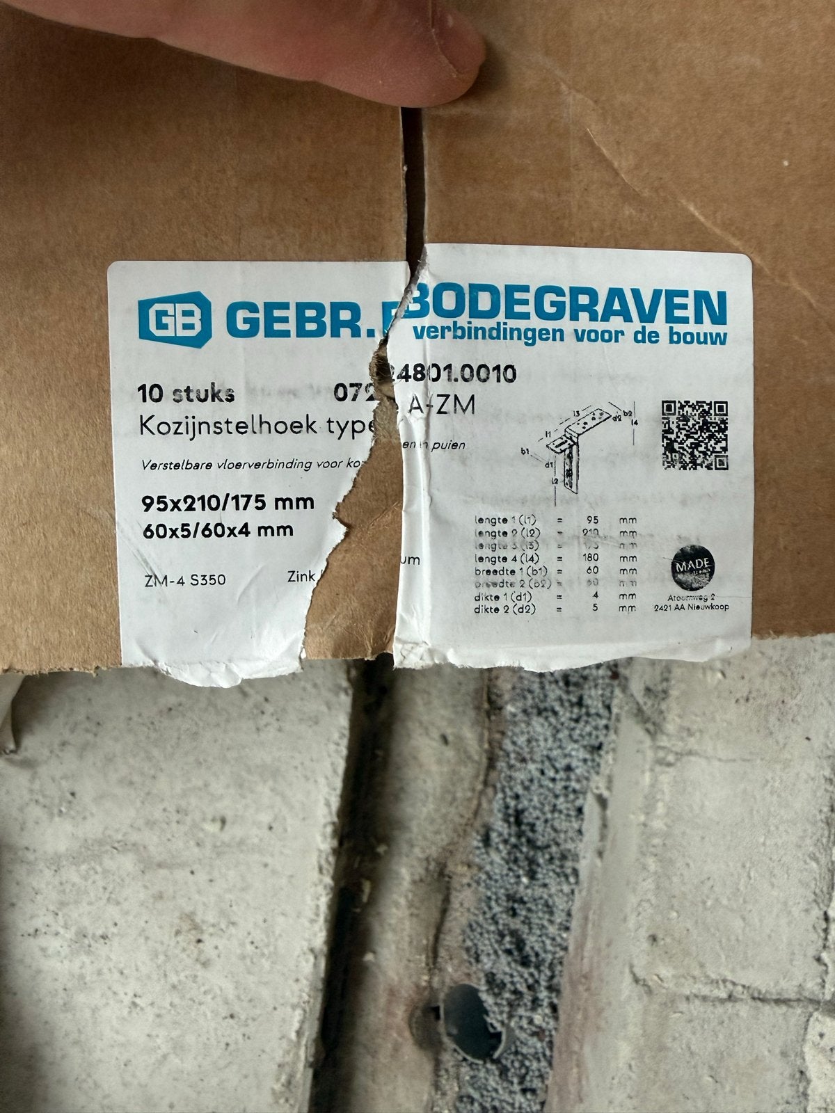 Kozijn stelhoeken - Gebr. Bodegraven ZM-4 S350, 75 tot 150 cm, Overige typen, Nieuw, Ophalen of Verzenden