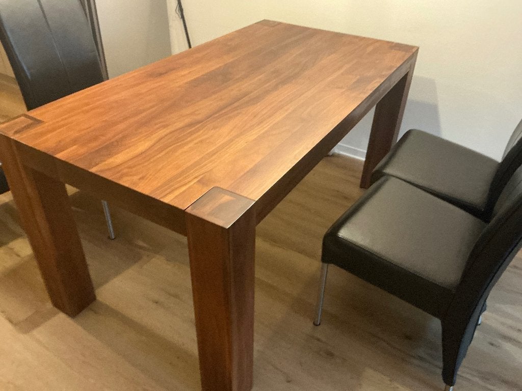 Eettafel timber, Ophalen, 50 tot 100 cm, Zo goed als nieuw, 150 tot 200 cm