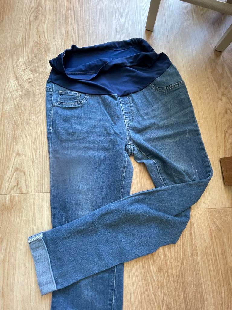 Zwangerschapsbroek spijkerbroek en shirts, Kleding | Dames, Positiekleding, Maat 38/40 (M), Blauw, Ophalen of Verzenden, Zo goed als nieuw