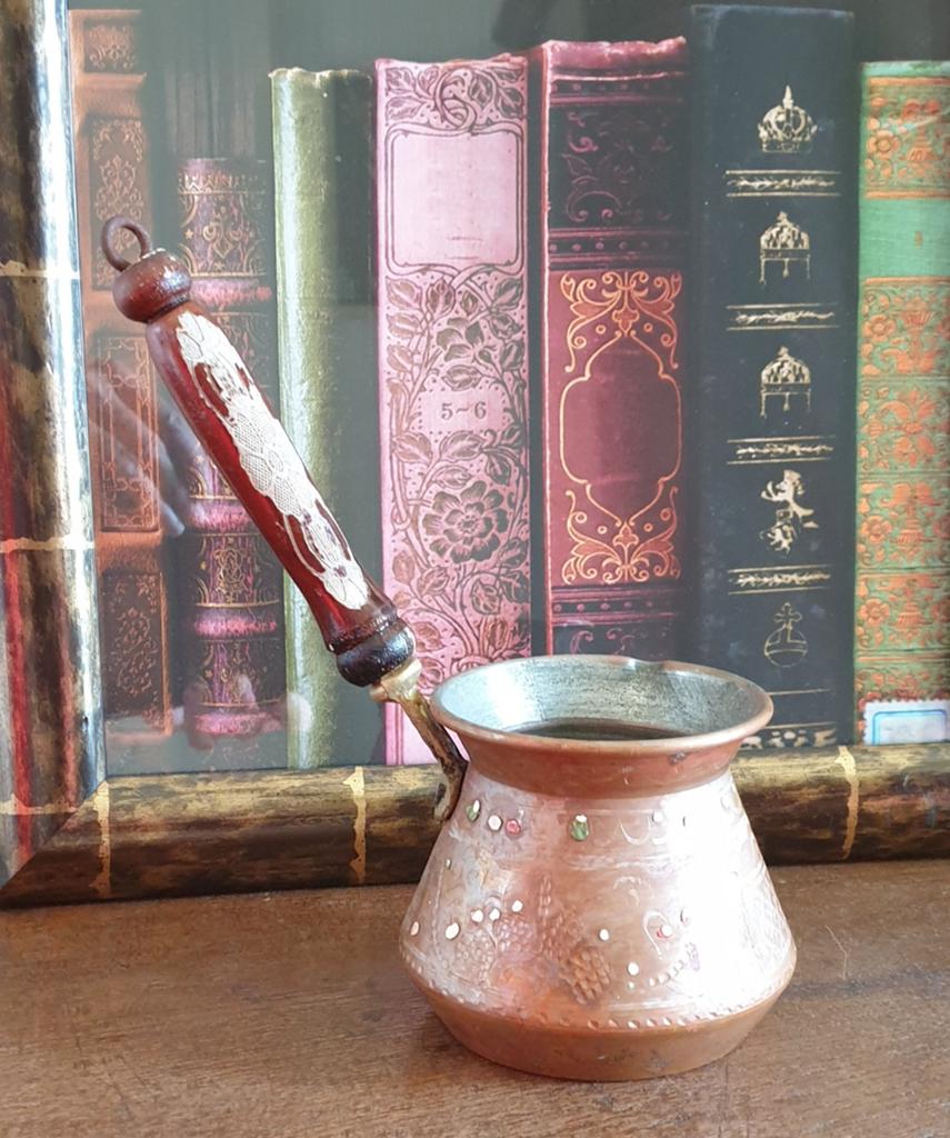 Antieke authentieke traditionele koperen Turkse koffiepot, Antiek en Kunst, Antiek | Koper en Brons, Ophalen, Koper