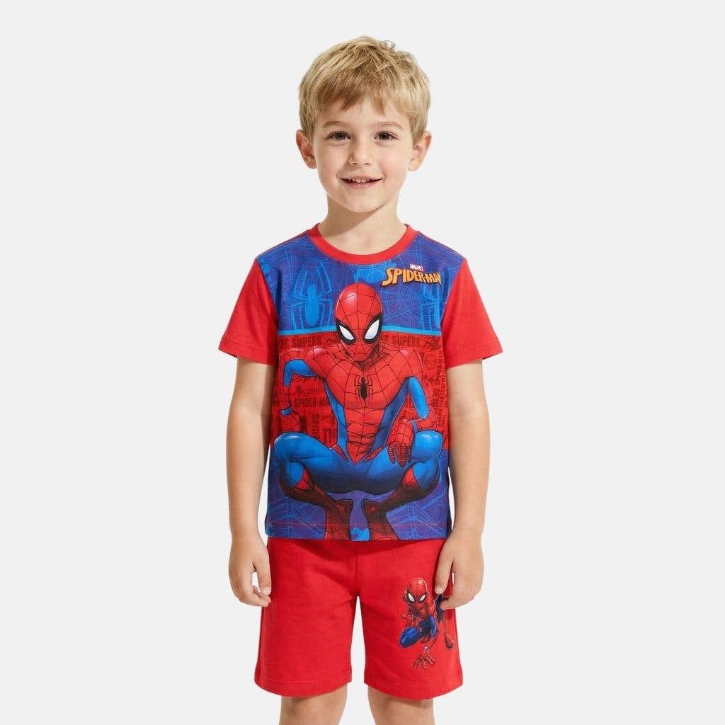 Spiderman Shortama Rood - Marvel - Mt 98-104-110-116-128, Kinderen en Baby's, Kinderkleding | Maat 116, Nacht- of Onderkleding