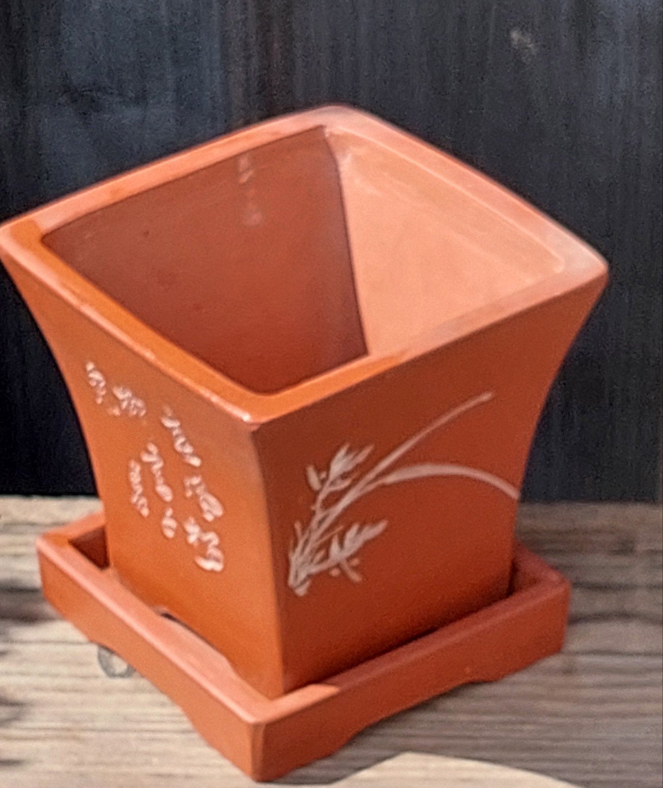 yixing jardinaire met calligrafie, gemerkt, Ophalen of Verzenden