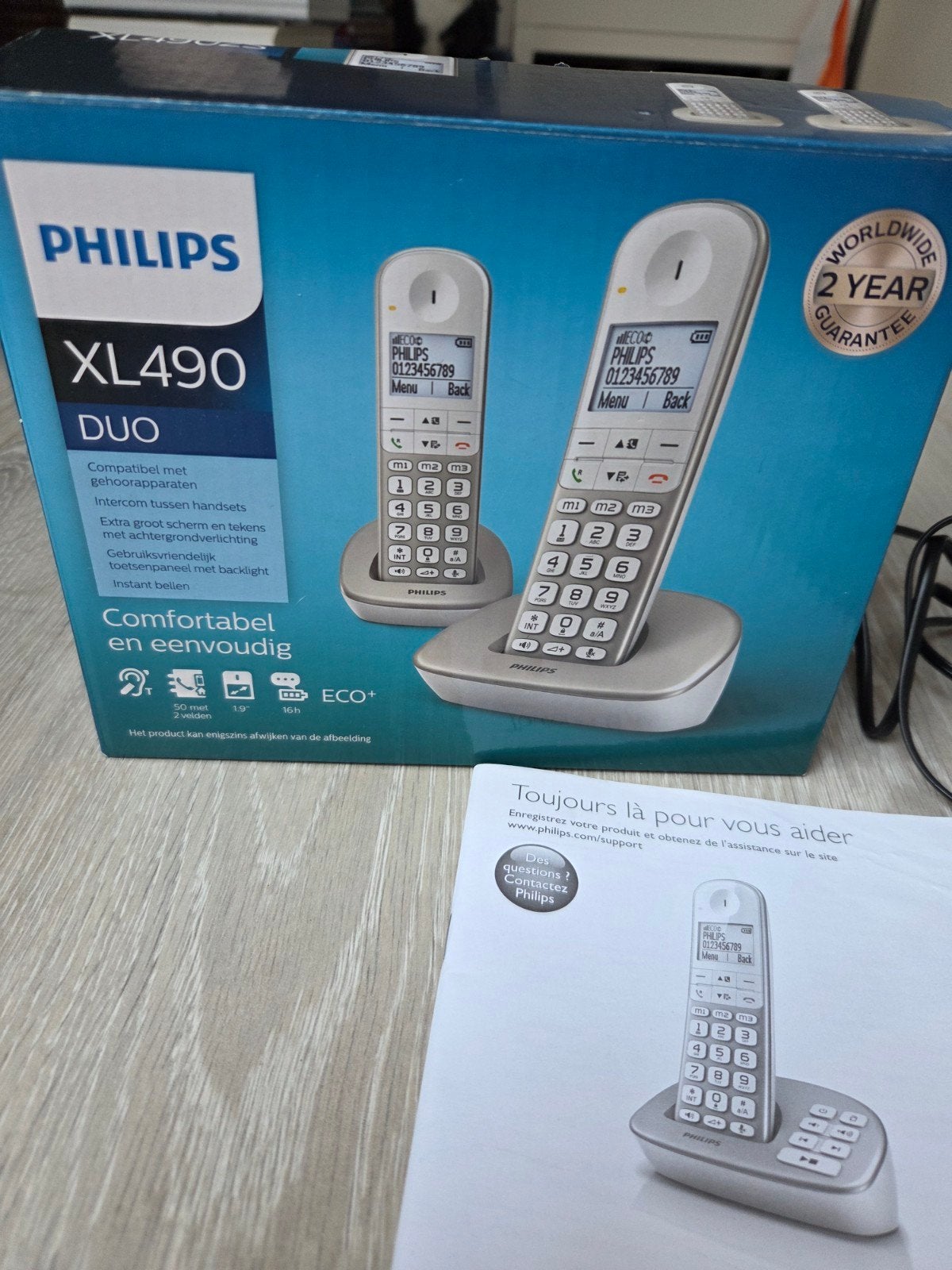 Philips XL490 Duo - Telefoon set, Telecommunicatie, Ophalen of Verzenden, Zo goed als nieuw, 2 handsets