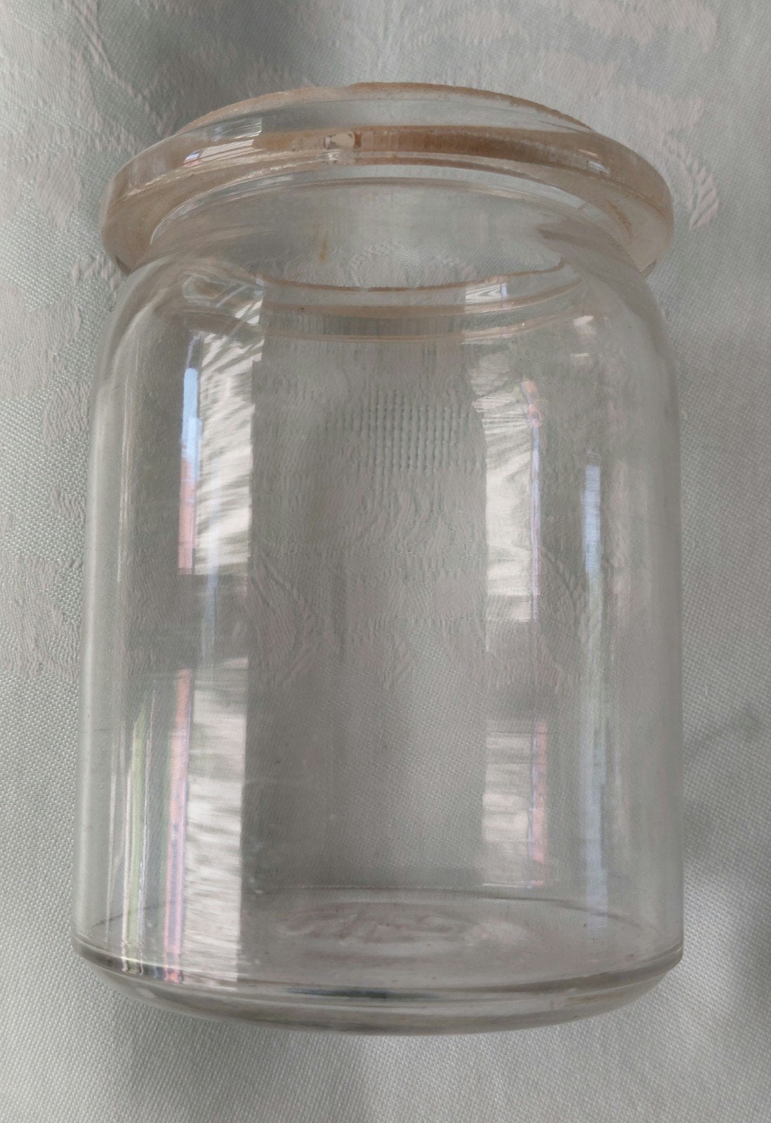 Vintage glazen weck-pot met 1/2 reliëf, Antiek en Kunst, Ophalen