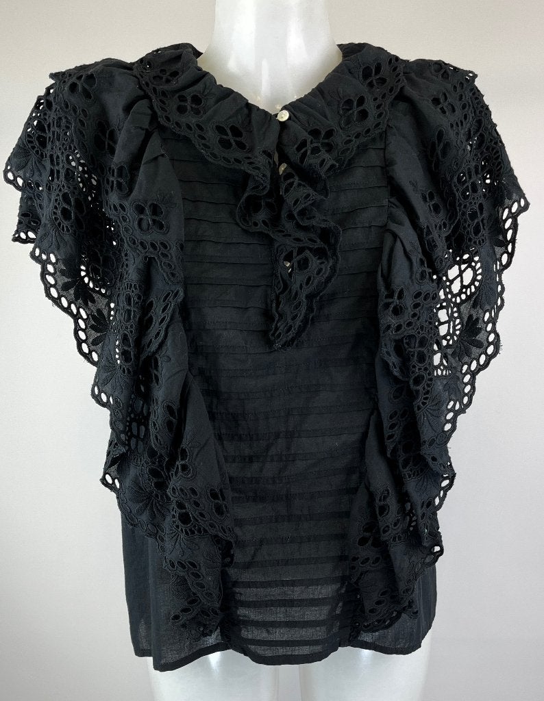ANTIK BATIK zwart broderie top  Maat  M /38, Kleding | Dames, Maat 38/40 (M), Zwart, Ophalen of Verzenden, Zo goed als nieuw
