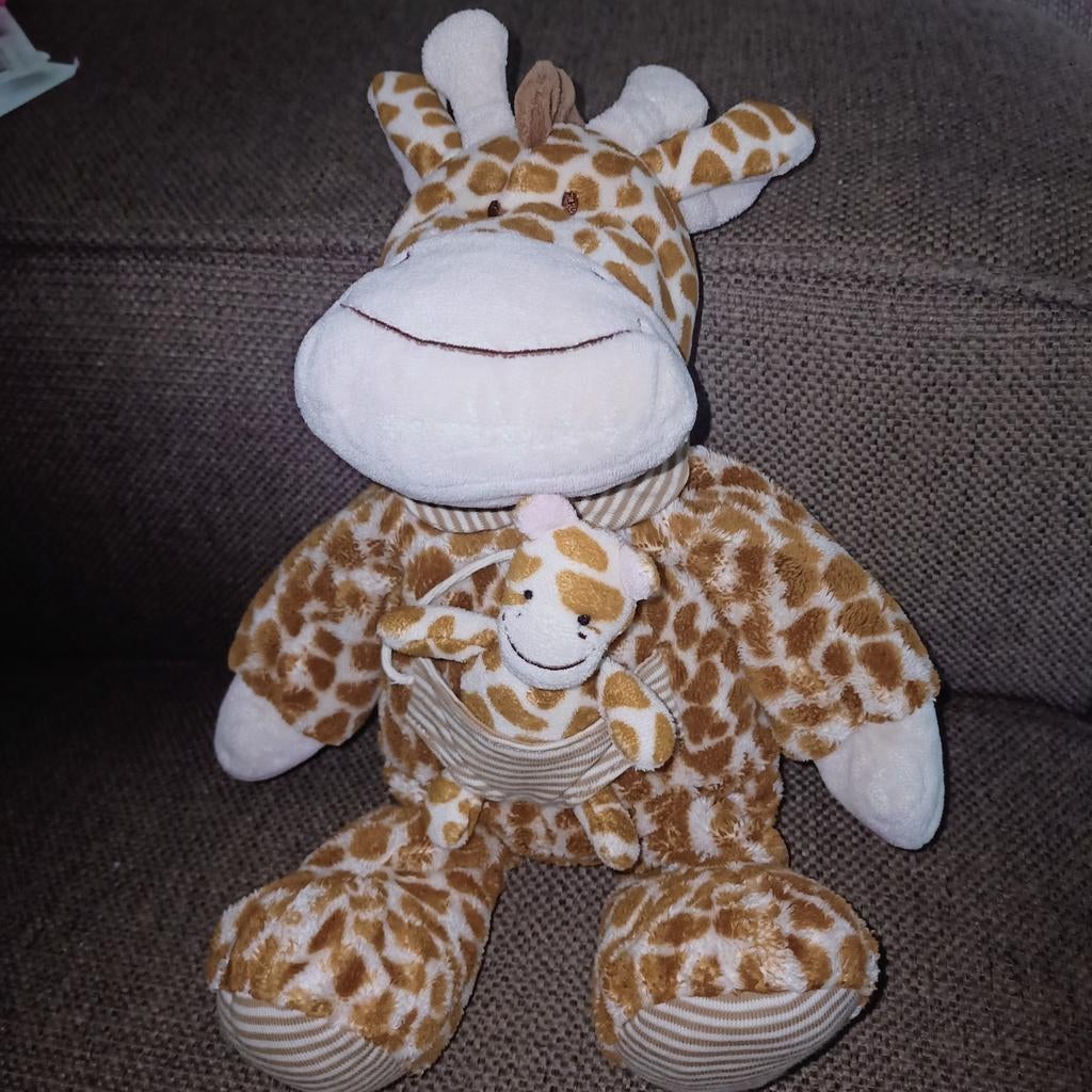 Nicotoy, simba, dickie, giraf met baby., Gebruikt, Giraf, Ophalen of Verzenden, Wasbaar