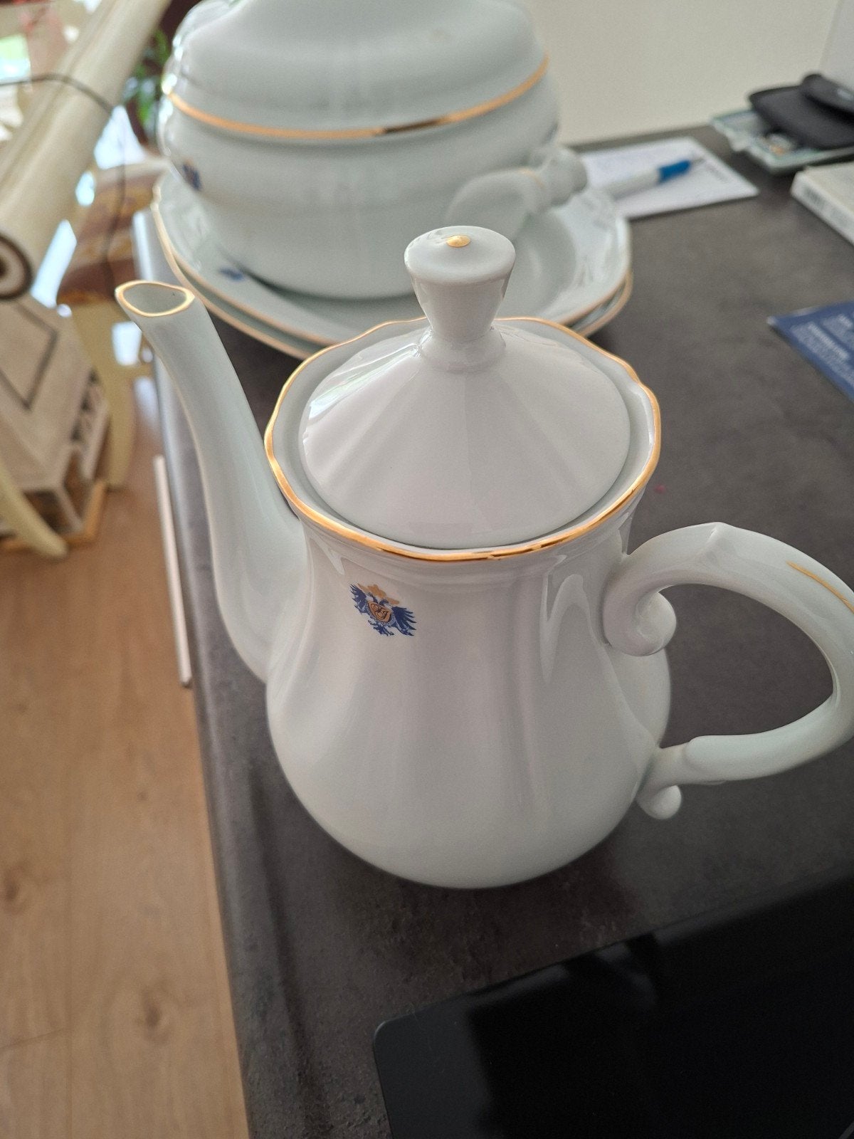 Compleet Royal Kent Servies - Wit met Gouden Rand, Ophalen of Verzenden