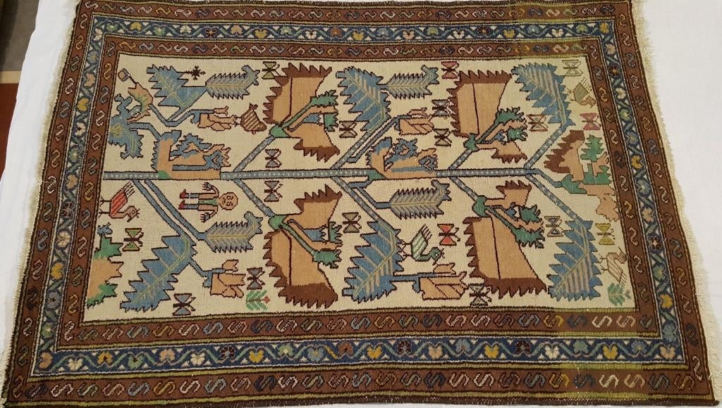 Vintage Perzisch tapijt Hamadan 155 x 107 Kleed/Kelim/Loper, Antiek en Kunst, Antiek | Kleden en Textiel, Ophalen of Verzenden