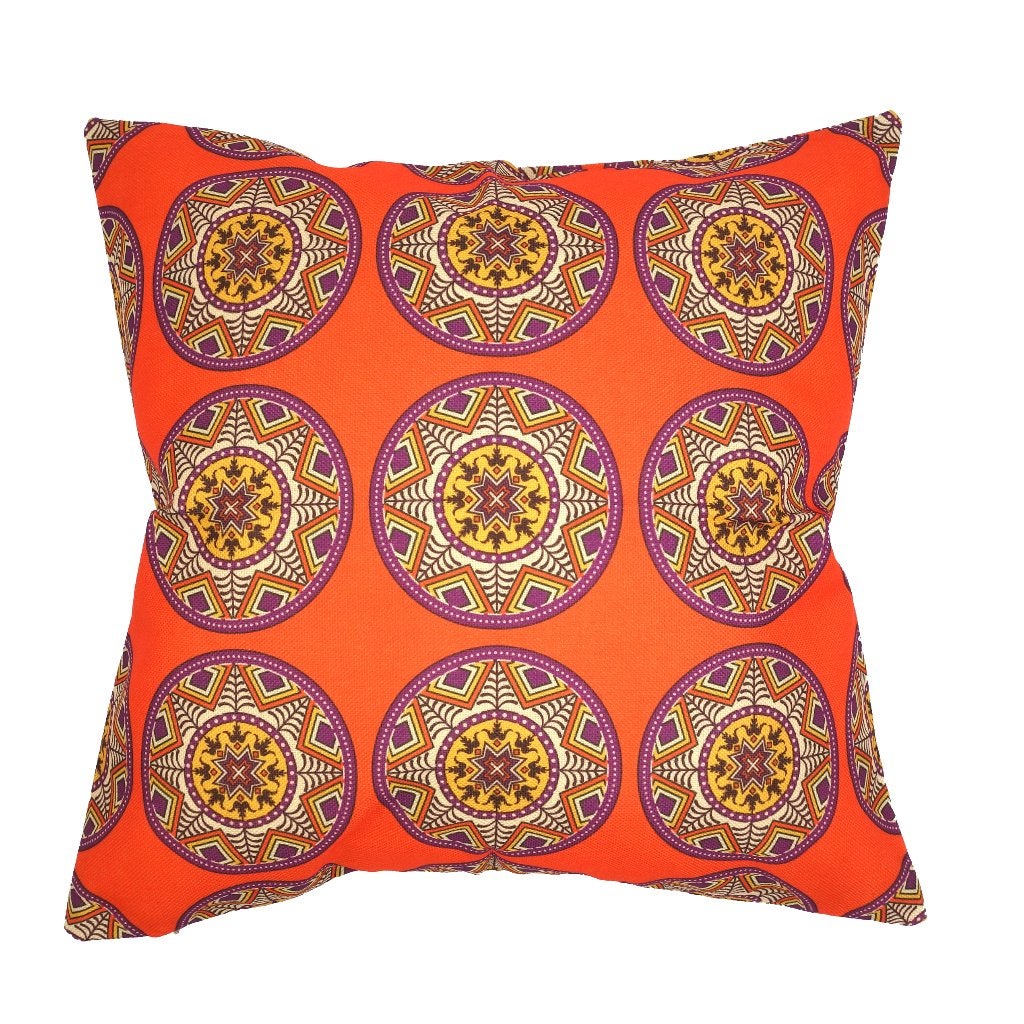 Kussenhoes Eivissa oranje linnenlook | 44 x 44 cm, Dekussenkraam@gmail.com, Wasbaar, Verzenden, De kussenkraam