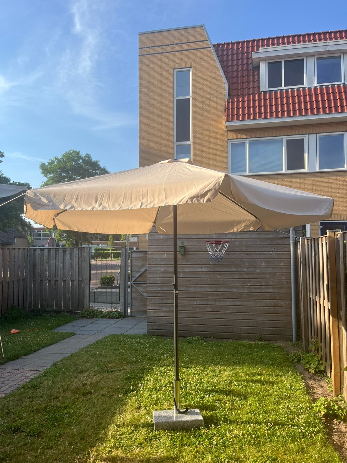 NIEUW Garden Impressions delta parasol 3 meter, Ophalen, Nieuw, 3 tot 4 meter, Stokparasol