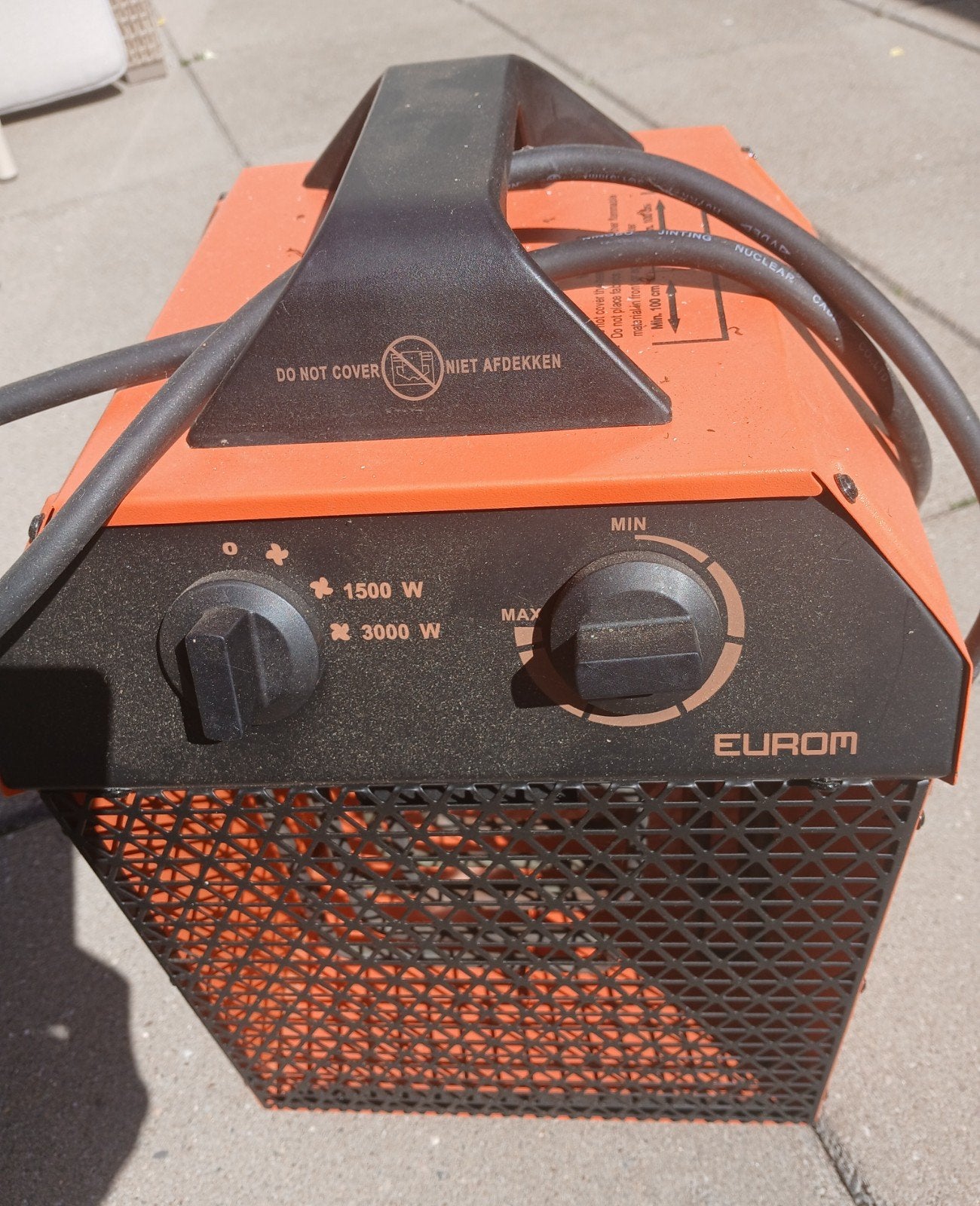 Eurom Bouwverwarming 3000W - Krachtige Elektrische Kachel, Ophalen of Verzenden