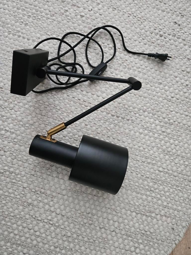 Leuke zwarte wandlamp, Ophalen of Verzenden, Zo goed als nieuw, Metaal