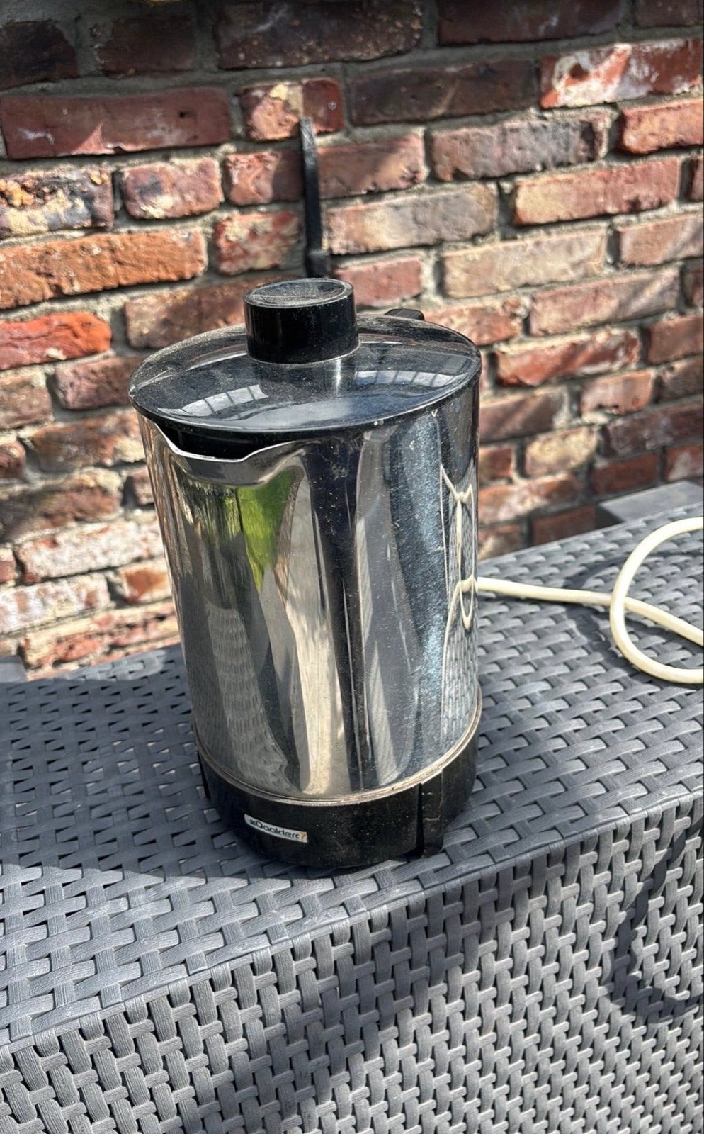 Vintage Daalderop Waterkoker - Made in Holland, 1 tot 2 liter, Ophalen of Verzenden, Gebruikt, Rvs