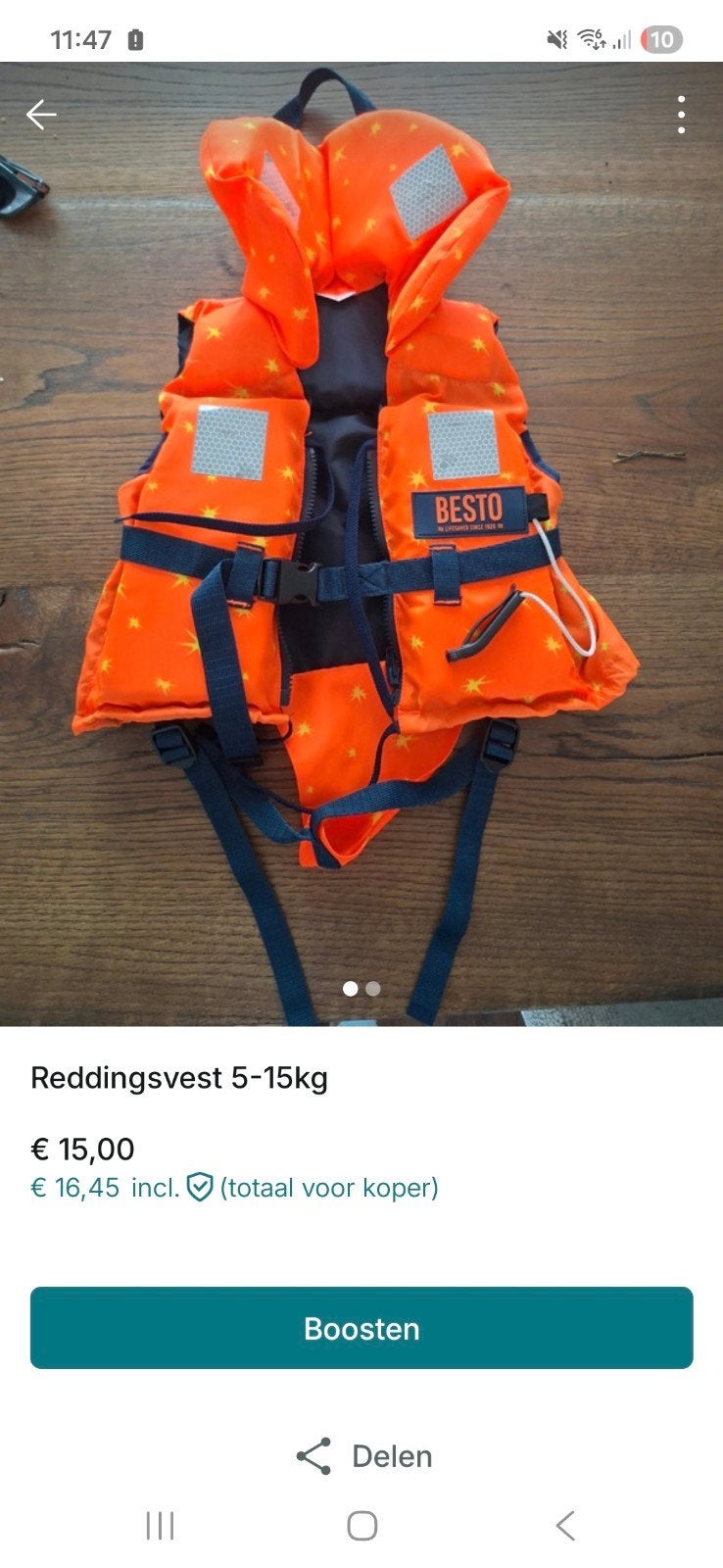 Reddingsvest baby, Watersport en Boten, Watersportkleding, Ophalen of Verzenden, Zo goed als nieuw, Kind, Reddingsvest of Zwemvest