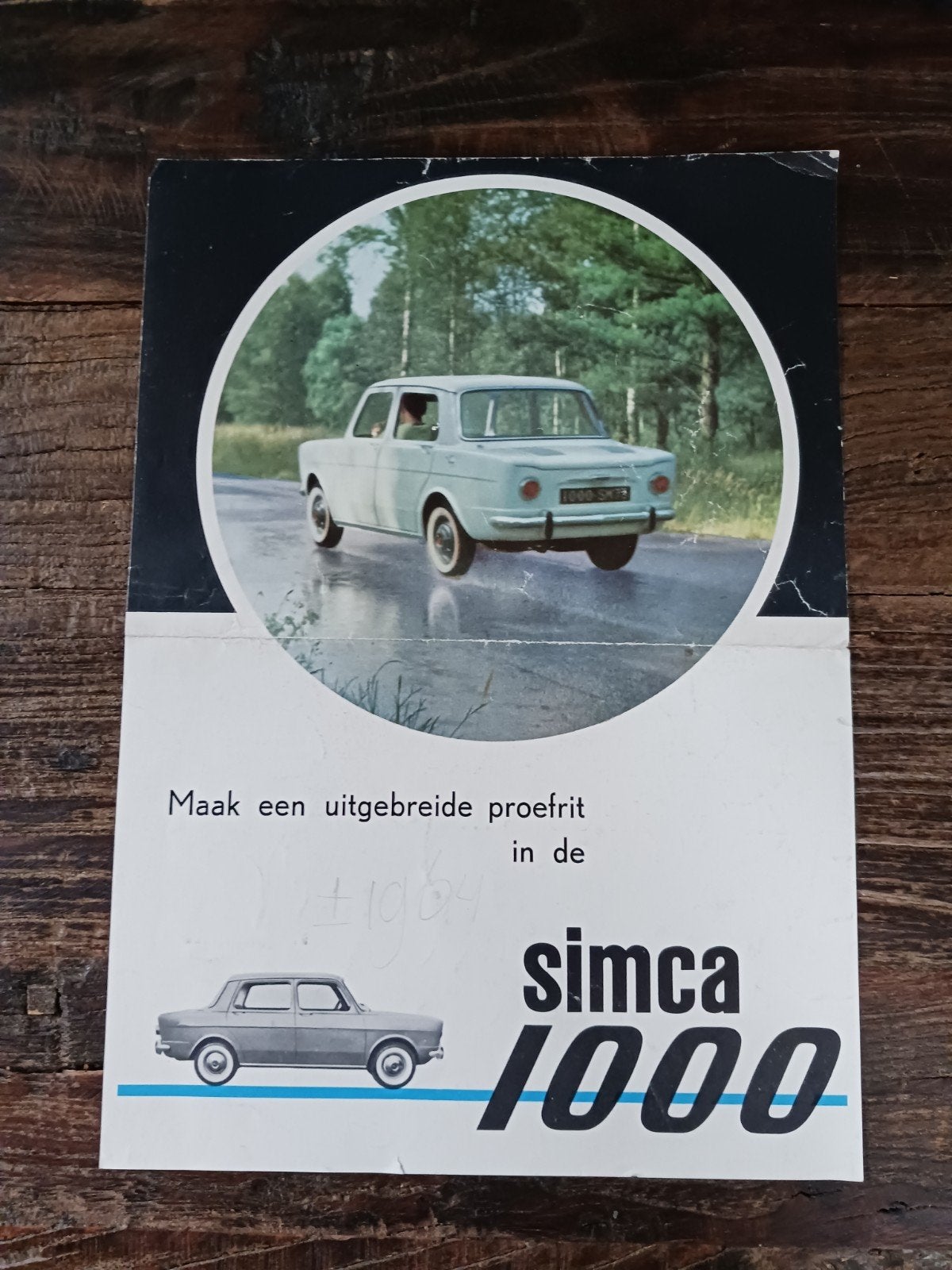 Simca 1000 folder +/- 1964, Ophalen of Verzenden, Gelezen, Overige merken