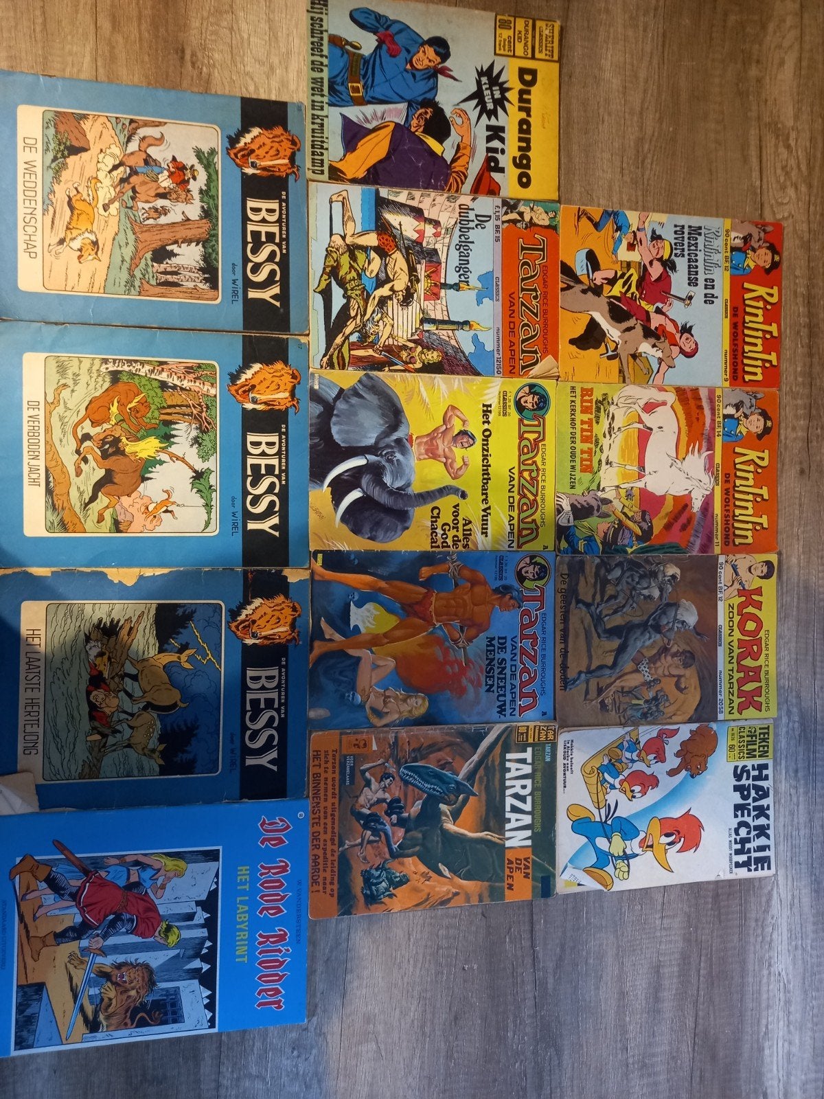 Diverse stripboeken:Rintintin, Tarzan, Bessy, Durango, Korak, Meerdere stripboeken, Verzenden, Gelezen