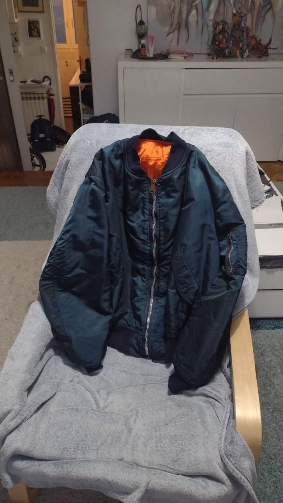 Alpha MA-1 orginal jacke / jacket, Ophalen of Verzenden, Gedragen, Maat 56/58 (XL), Blauw