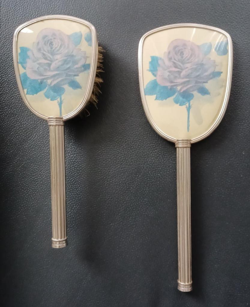 Toilettafel set - Handspiegel en Borstel -1963-Vintage, Ophalen of Verzenden, Zo goed als nieuw, Overige typen