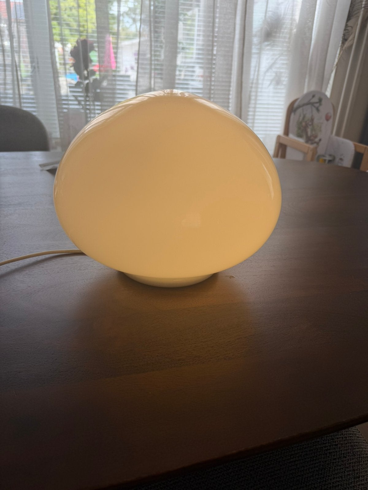 Vintage Massive Space Age tafellamp – opaalglas – jaren 70, Vintage, Wit, Ophalen of Verzenden, Zo goed als nieuw