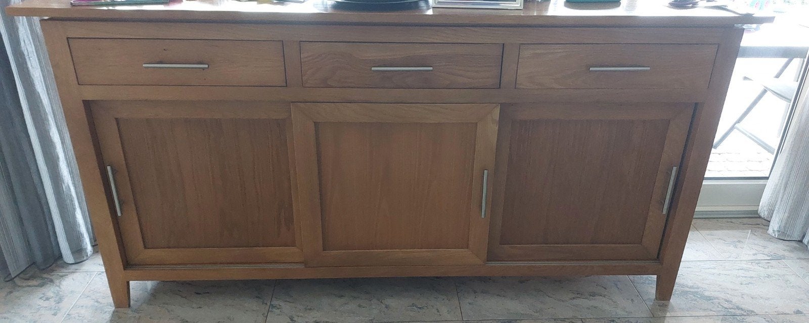 massief eikenhout dressoir, Ophalen, Gebruikt, Klassiek, 150 tot 200 cm