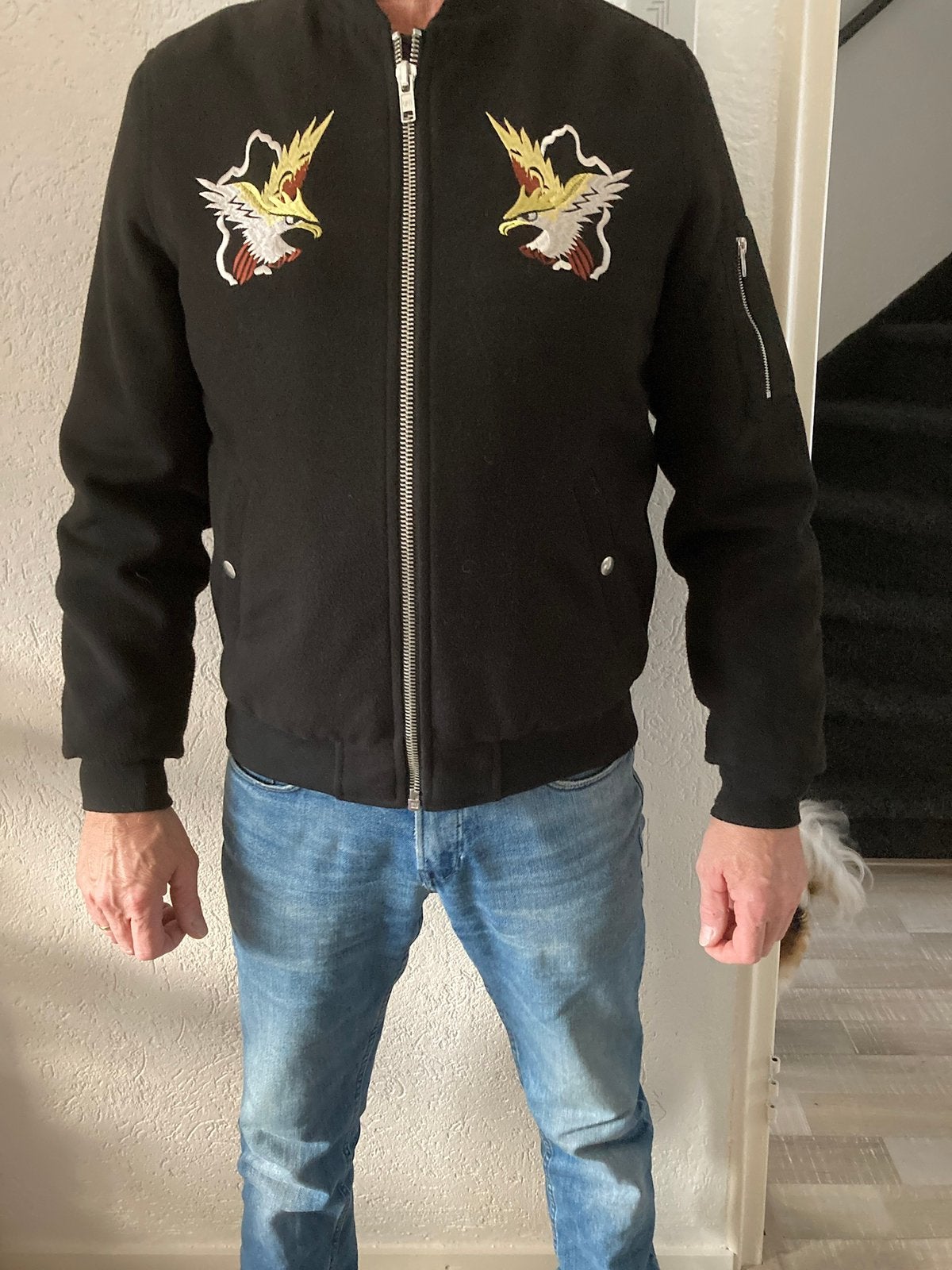 Winterjas  Bomber Merk Asos Super kwaliteit Maat M, Ophalen of Verzenden, Zo goed als nieuw, Maat 48/50 (M), Zwart