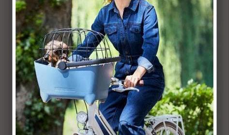 Basil Buddy Hondenfietsmand - Lichtblauw incl bevestiging, Ophalen of Verzenden, Zo goed als nieuw, Hondenkar, Minder dan 20 kg