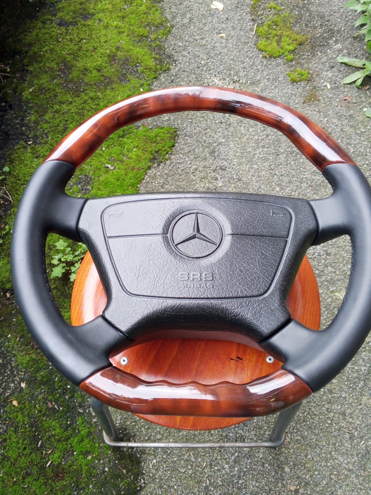 Houten stuurwiel voor Mercedes W123, W124, W201, W129, W126, Ophalen of Verzenden, Gebruikt, Mercedes-Benz